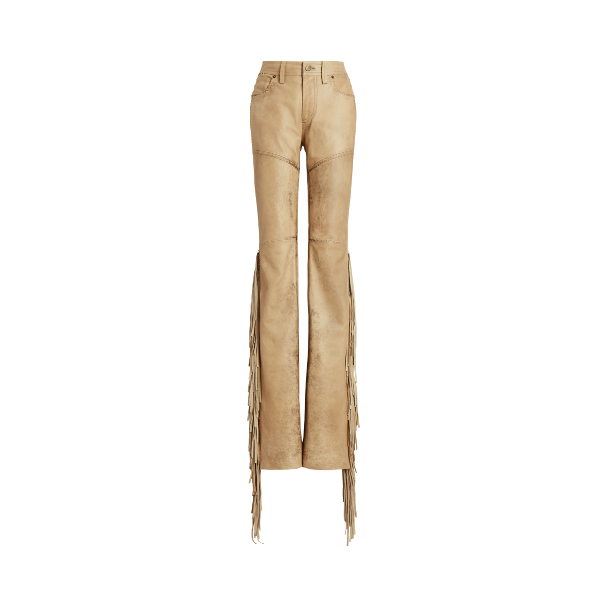 Terrin Fringe-Trim Calfskin Pant