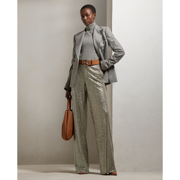 Welles Embellished Wide-Leg Pant
