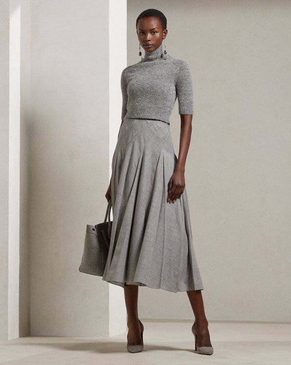 Harleigh Pleated Wool Skirt