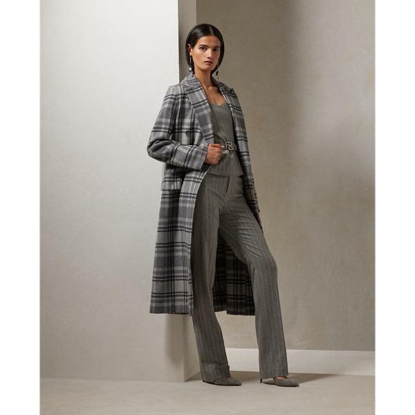 Alecia Chalk-Stripe Flannel Pant