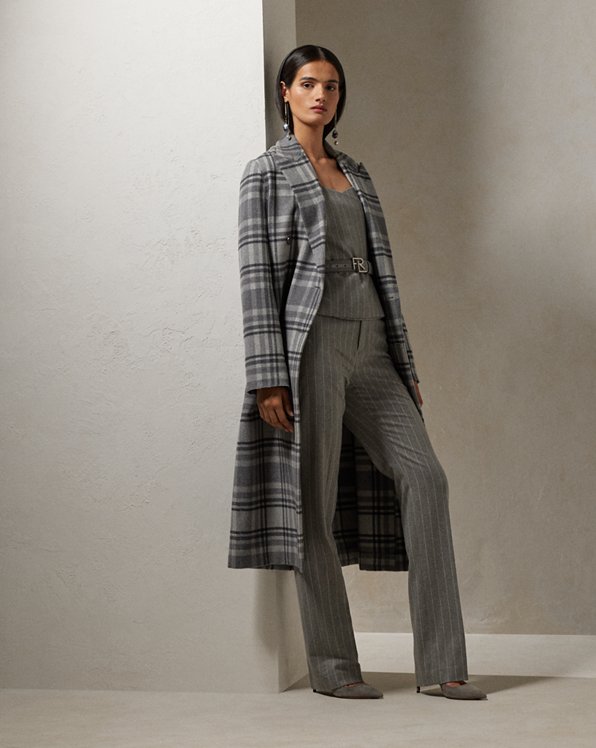 Connery Plaid Double-Faced Wool Coat