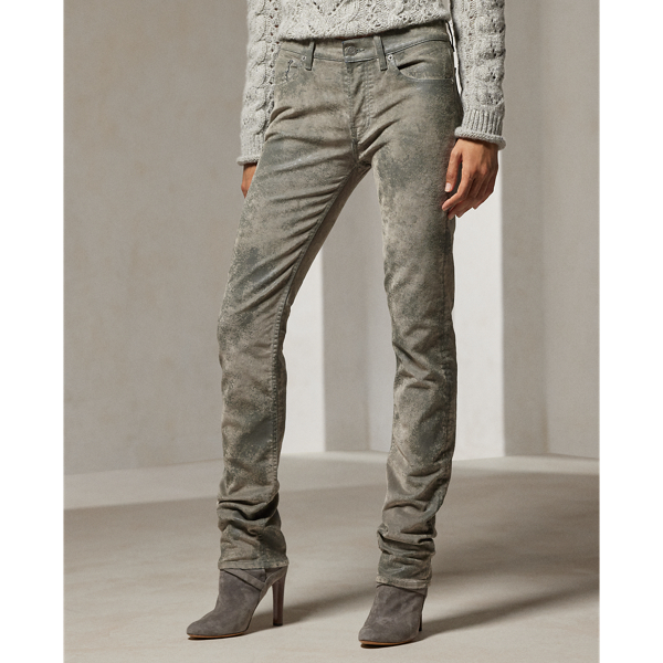 Monogram Flock Seasonal Slim Denim Jeans - Ready to Wear