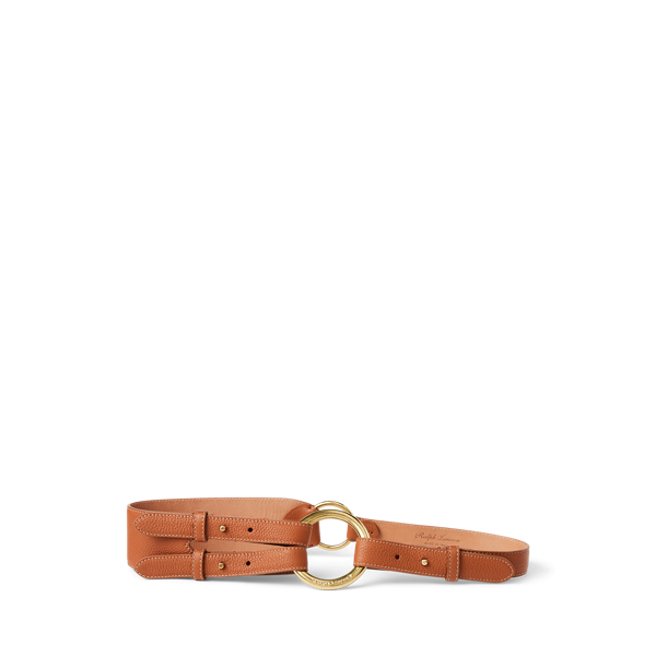 Tri-Strap O-Ring Pebbled Calfskin Belt