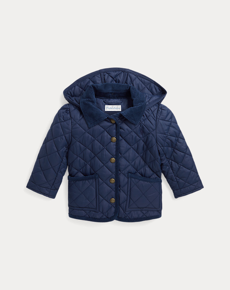 Quilted Water-Repellent Barn Jacket Baby Girl 1