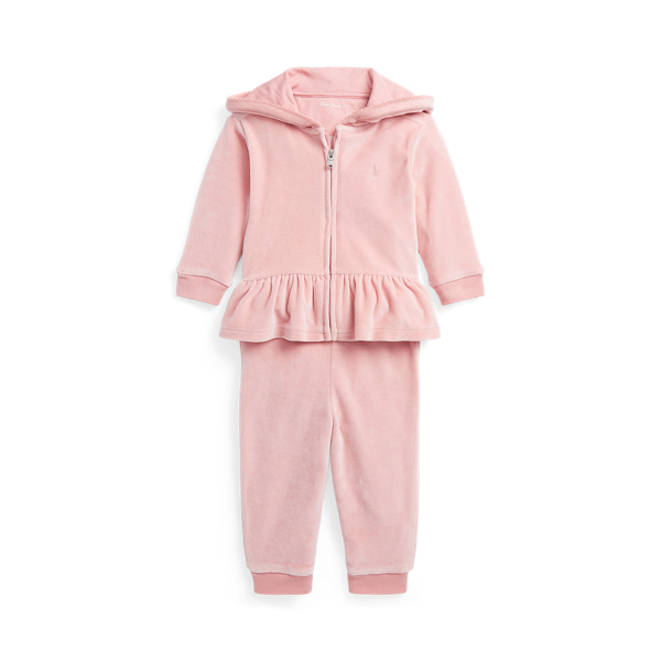 Velour Hoodie & Jogger Set Baby Girl 1