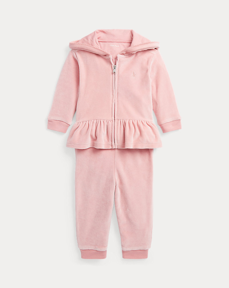 Velour Hoodie and Jogging Bottoms Set Baby Girl 1