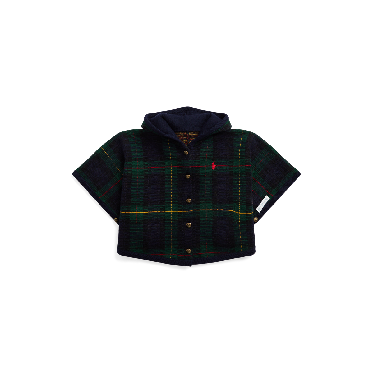 Plaid Wool Hooded Poncho Ralph Lauren