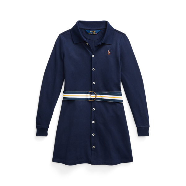 Polo Ralph Lauren Belted Knit Oxford Polo Dress