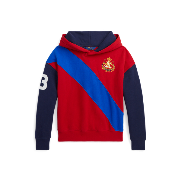 Sweat à capuche rayé à écusson