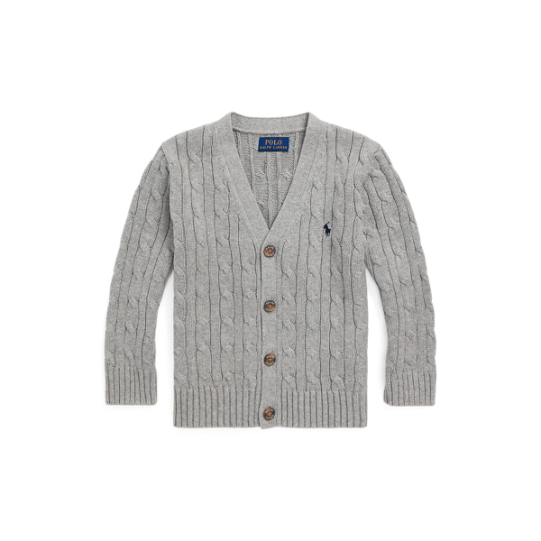 Cable-Knit Cotton V-Neck Cardigan