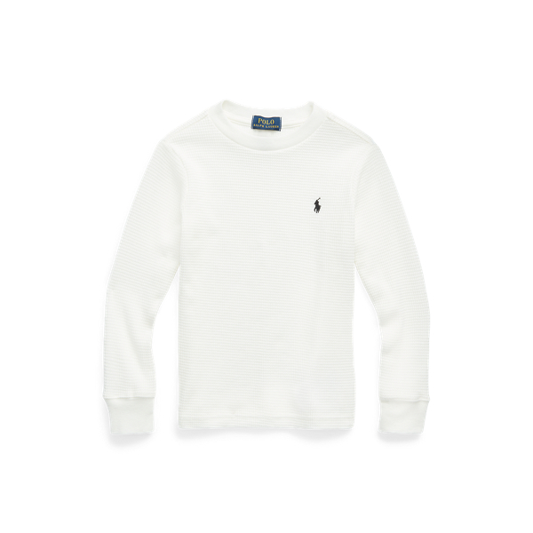 Waffle-Knit Cotton Long-Sleeve Tee