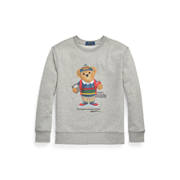 Polo Bear Fleece Sweater Dress in Blue - Polo Ralph Lauren Kids