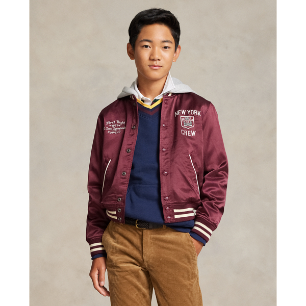 Varsity-Inspired Satin Jacket | Ralph Lauren® Australia
