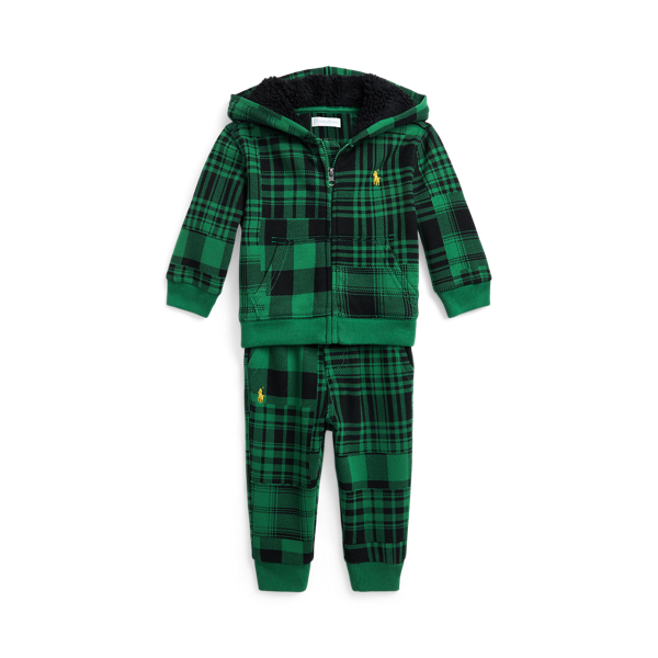 Polo Ralph Lauren Plaid Fleece Full-Zip Hoodie & Pant Set