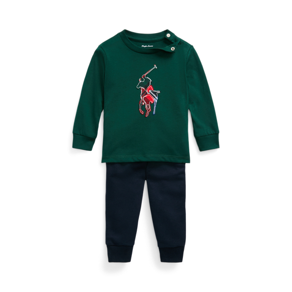 Polo Ralph Lauren Big Pony Jersey Tee & Fleece Pant Set