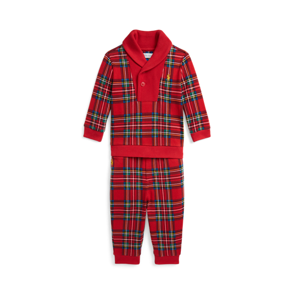 Polo Ralph Lauren Checked Interlock Pullover & Pant Set