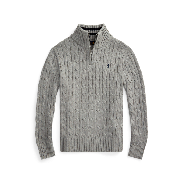 Cable-Knit Cotton Quarter-Zip Jumper