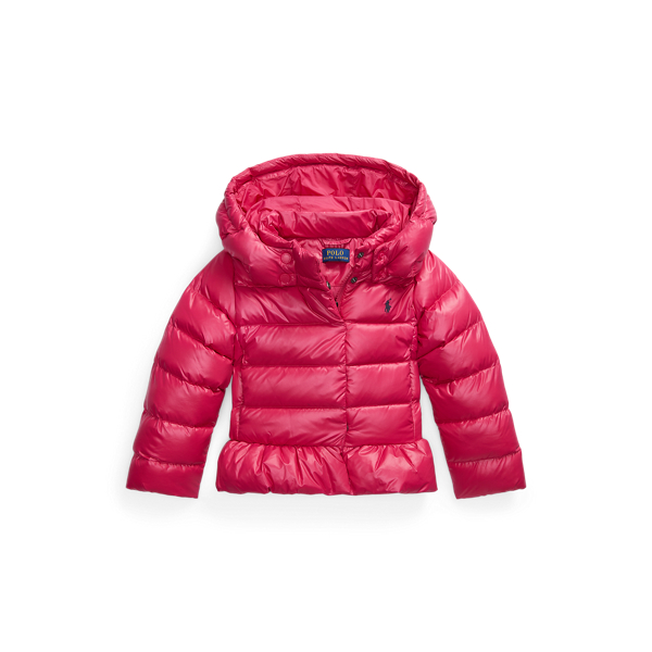 Water-Repellent Down Peplum Jacket GIRLS 1.5-6.5 YEARS 1