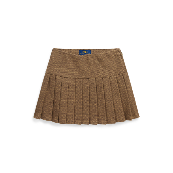 Pleated Herringbone Skirt
