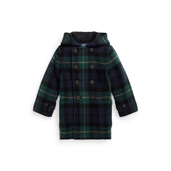 Polo Ralph Lauren Plaid Wool-Blend Hooded Peacoat