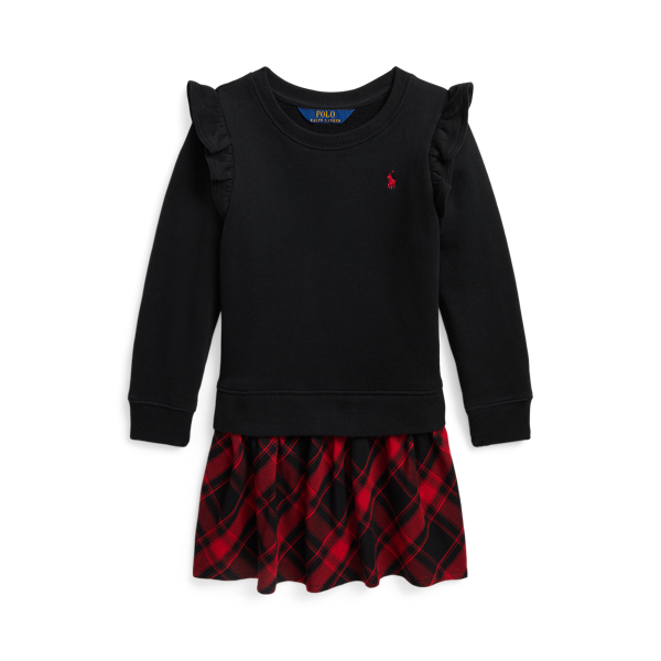 Plaid Fleece Sweatshirt Dress Girls 2-6x 1