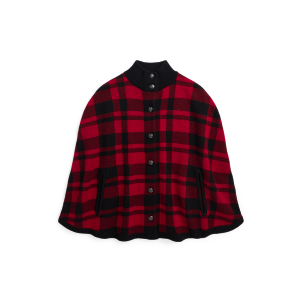 Plaid Wool Poncho