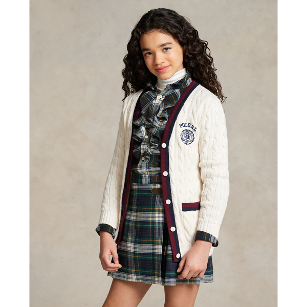Cardigan de cricket à écusson en coton