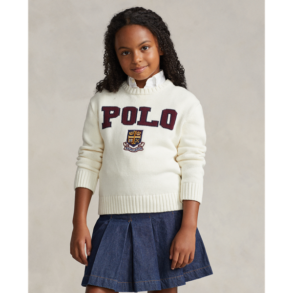 Pull à écusson en coton