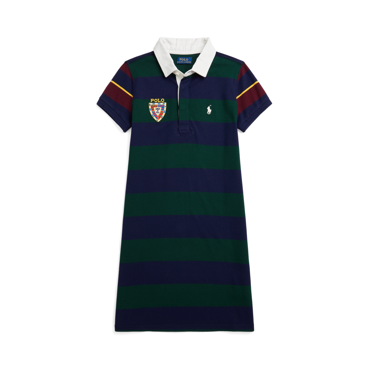 Girls Striped Stretch Mesh Rugby Dress Ralph Lauren