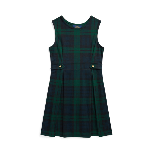 Plaid Pleated Ponte Dress