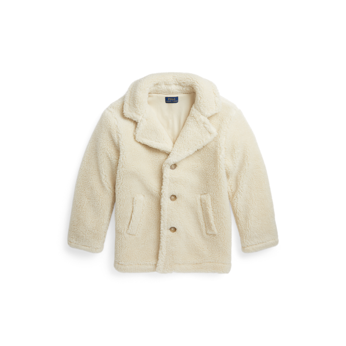 Polo Ralph Lauren Unisex white Teddy Fleece Jacket size M 10-12