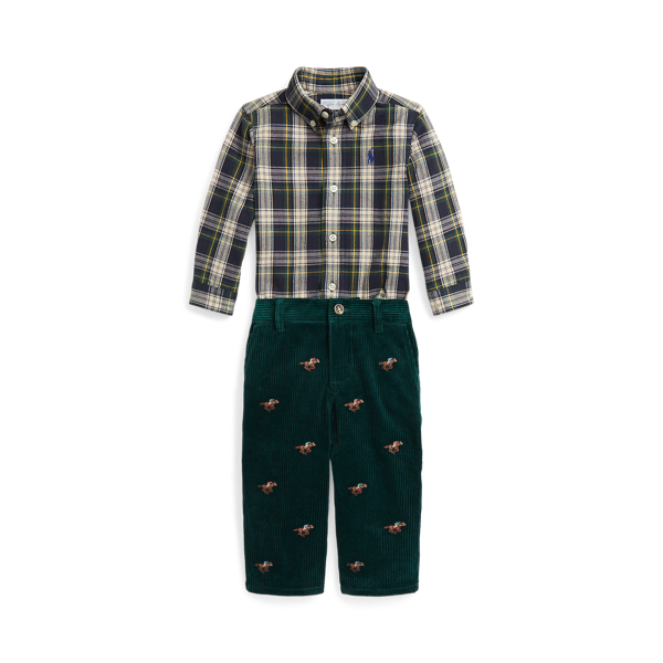 Polo Ralph Lauren Plaid Oxford Shirt & Corduroy Pant Set
