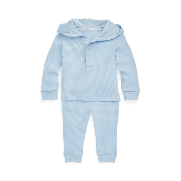 Polo Ralph Lauren Ribbed Cotton Henley Shirt & Pant Set