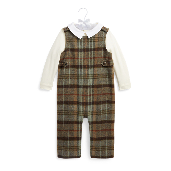 Polo Ralph Lauren Cotton Bodysuit & Tweed Overall Set