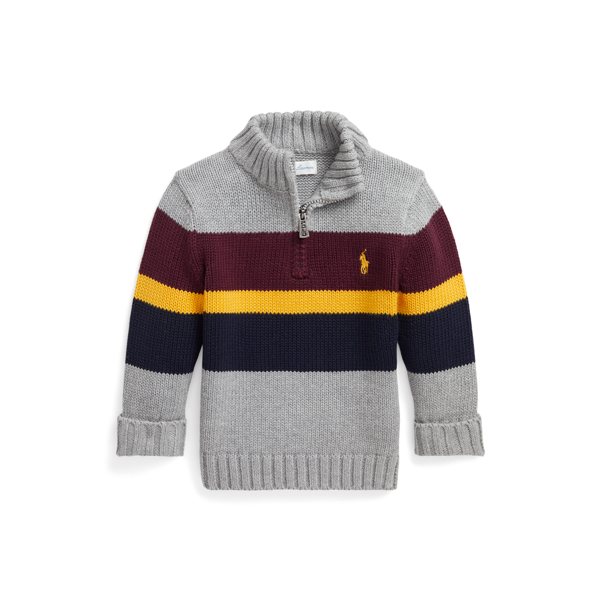 Striped Cotton QuarterZip Sweater Ralph Lauren