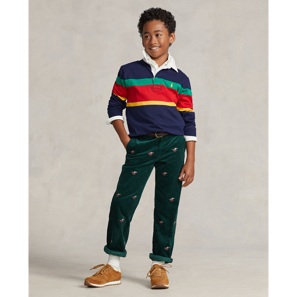 Pantalon motif équestre velours côtelé