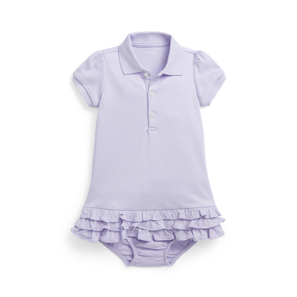 Ruffled Cotton Polo Dress and Bloomer
