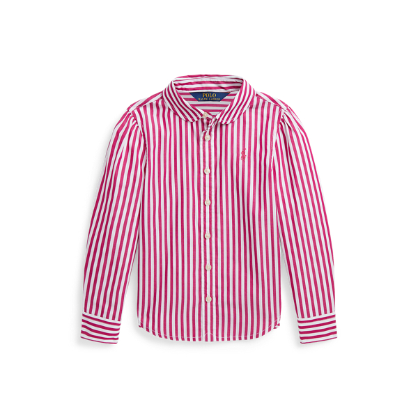 Camisa de popelina de algodão às riscas