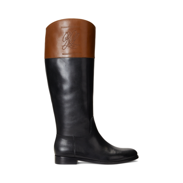 Ralph lauren black sales leather riding boots