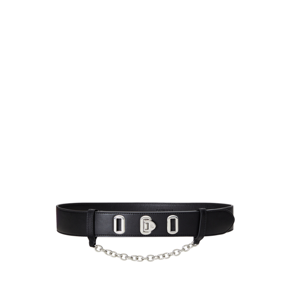 Flip-Lock Leather Wide Belt