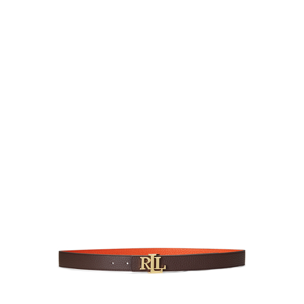 Logo Reversible Pebbled Leather Belt