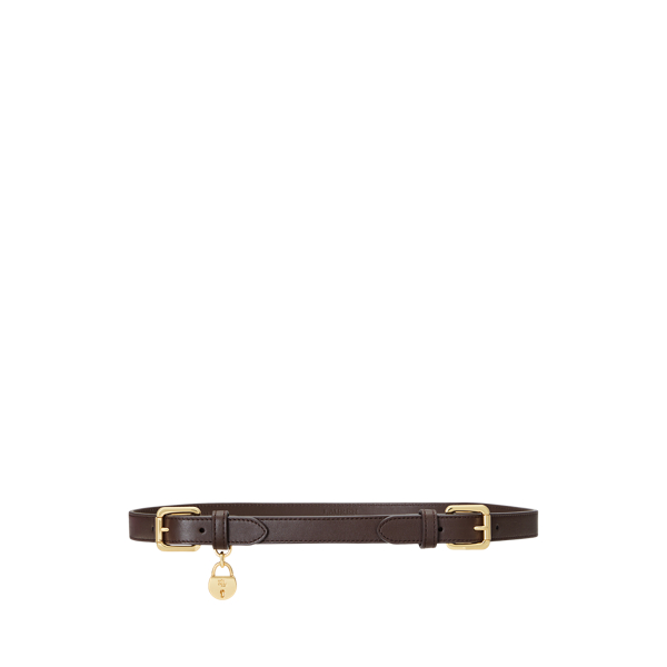 Leather Double-Buckle Skinny Belt
