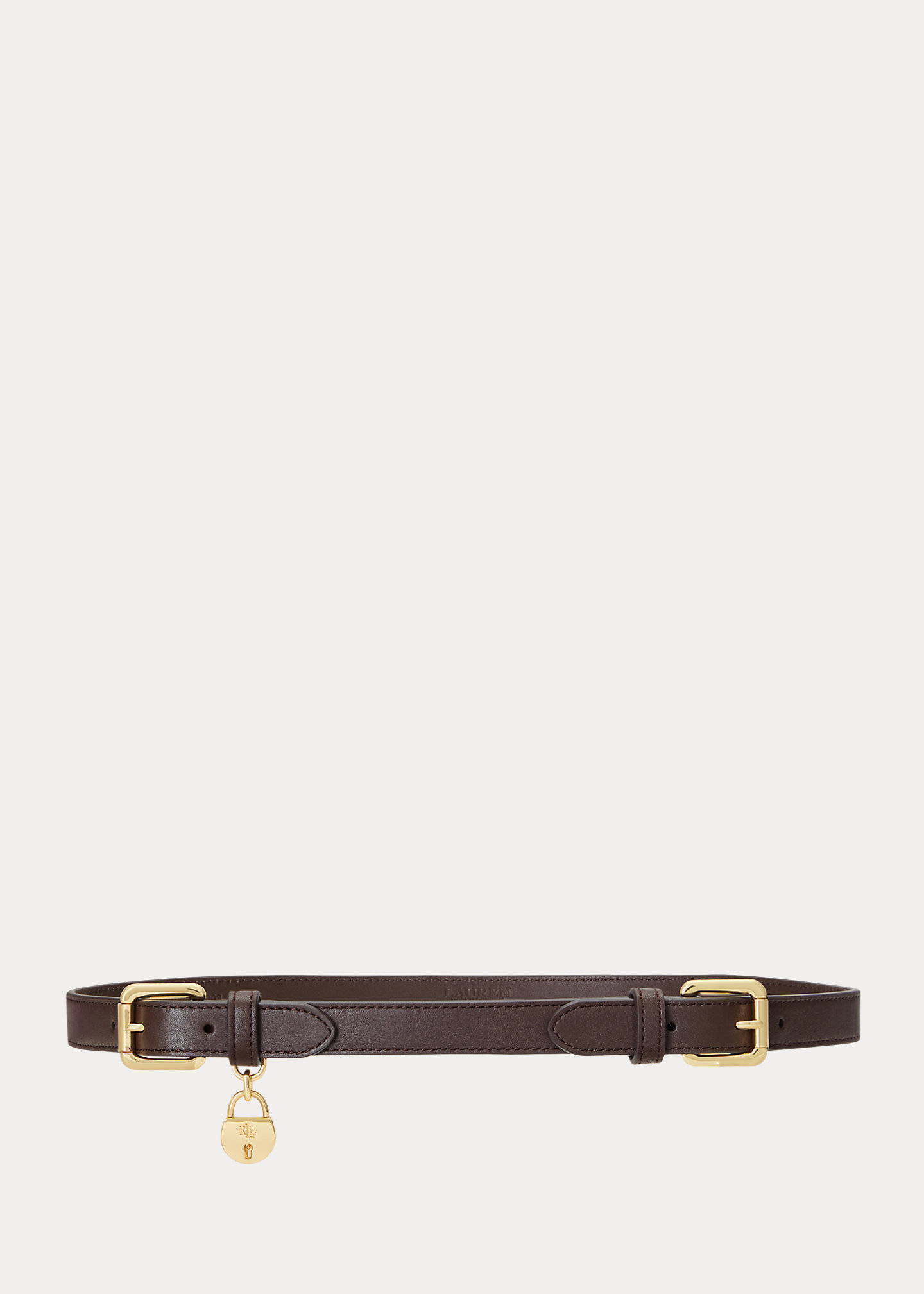 Leather Double-Buckle Skinny Belt