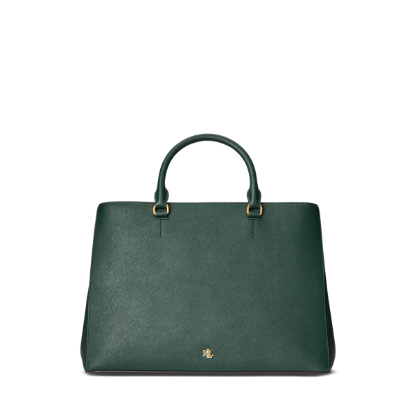 Polo Ralph Lauren Crosshatch Leather Large Hanna Satchel