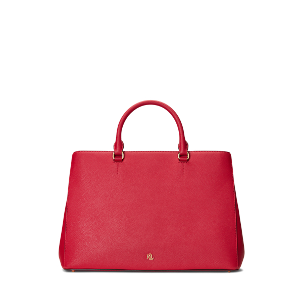Polo Ralph Lauren Crosshatch Leather Large Hanna Satchel