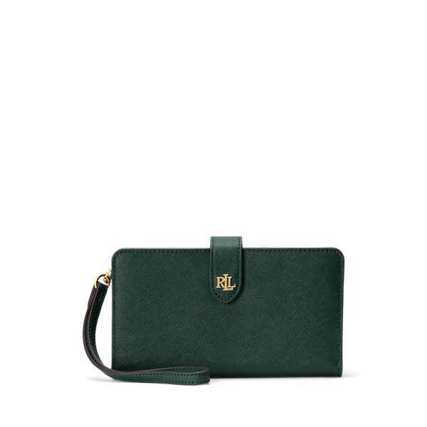 Crosshatch Leather Tech Wristlet