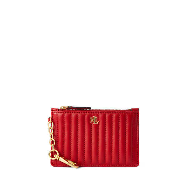 Quilted Nappa Leather Zip Card Case