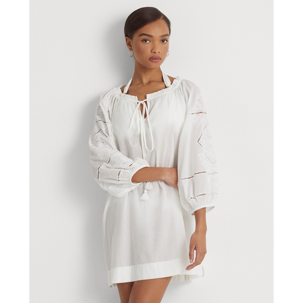 Eyelet Cotton Voile Cover-Up Dress