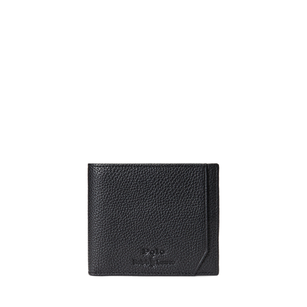 Polo Ralph Lauren Men's Bifold Black Leather Wallet with ID Holder_Great  Gift