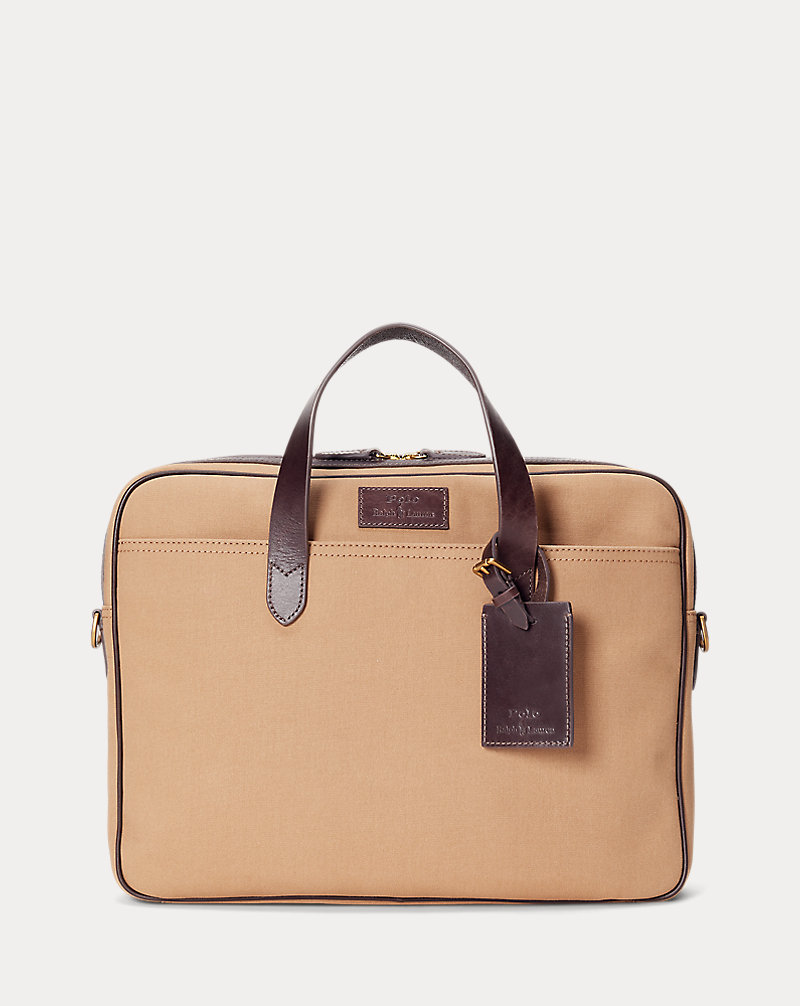 Leather-Trim Canvas Briefcase Polo Ralph Lauren 1